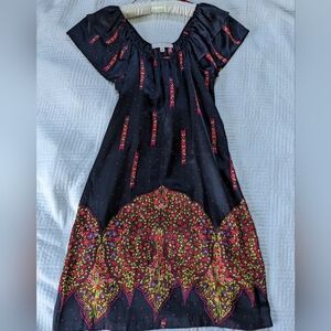 Tori Richard Silk Floral Off Shoulder Mini Dress Tropical Size 0